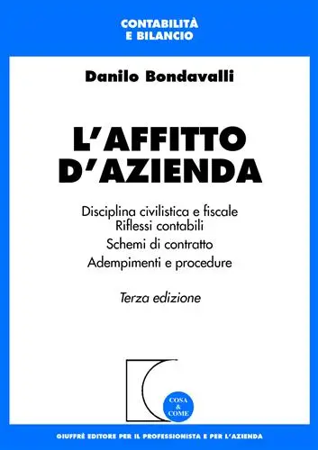Copertina libro Affitto d'azienda di Danilo Bondavalli - Giuffrè Editore