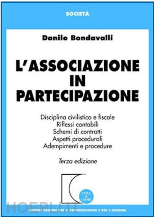 Copertina libro L'associazione in partecipazione di Danilo Bondavalli - Giuffrè Editore
